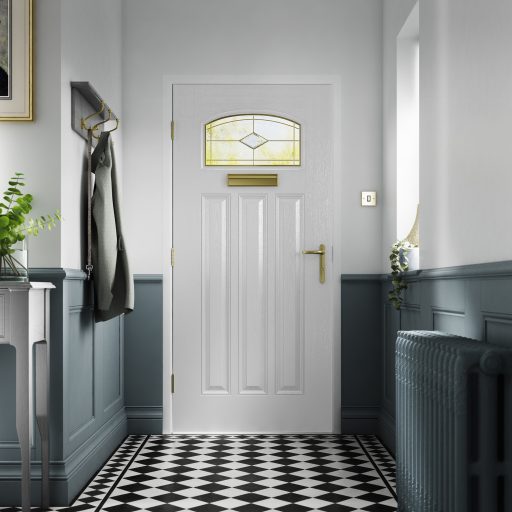 Door - White Kara Brass